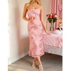 image:imageZESICA 2026 Summer Strapless Floral Cocktail Wedding Guest Dress for WomenPink