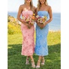 image:imageZESICA 2026 Summer Strapless Floral Cocktail Wedding Guest Dress for WomenPink