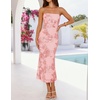 image:imageZESICA 2026 Summer Strapless Floral Cocktail Wedding Guest Dress for WomenPink