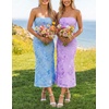 image:imageZESICA 2026 Summer Strapless Floral Cocktail Wedding Guest Dress for WomenPurple