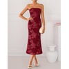 image:imageZESICA 2026 Summer Strapless Floral Cocktail Wedding Guest Dress for WomenRed