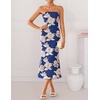image:imageZESICA 2026 Summer Strapless Floral Cocktail Wedding Guest Dress for WomenRoyalblue