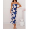 image:imageZESICA 2026 Summer Strapless Floral Cocktail Wedding Guest Dress for WomenRoyalblue