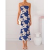 image:imageZESICA 2026 Summer Strapless Floral Cocktail Wedding Guest Dress for WomenRoyalblue