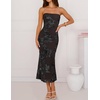 image:imageZESICA 2026 Summer Strapless Floral Cocktail Wedding Guest Dress for WomenTaupe