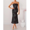image:imageZESICA 2026 Summer Strapless Floral Cocktail Wedding Guest Dress for WomenTaupe