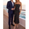 image:imageZESICA 2026 Summer Strapless Floral Cocktail Wedding Guest Dress for WomenTaupe