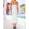 image:imageZESICA 2026 Summer Strapless Floral Cocktail Wedding Guest Dress for WomenWhite