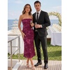 image:imageZESICA 2026 Summer Strapless Floral Cocktail Wedding Guest Dress for WomenWine