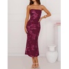 image:imageZESICA 2026 Summer Strapless Floral Cocktail Wedding Guest Dress for WomenWine