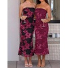 image:imageZESICA 2026 Summer Strapless Floral Cocktail Wedding Guest Dress for WomenWine
