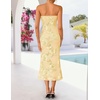 image:imageZESICA 2026 Summer Strapless Floral Cocktail Wedding Guest Dress for WomenYellow