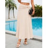 image:imageZESICA Fall High Waist ALine Knit Maxi Skirts for WomenApricot