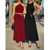 image:imageZESICA Fall High Waist ALine Knit Maxi Skirts for WomenBlack