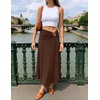 image:imageZESICA Fall High Waist ALine Knit Maxi Skirts for WomenCoffee