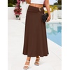 image:imageZESICA Fall High Waist ALine Knit Maxi Skirts for WomenCoffee