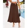 image:imageZESICA Fall High Waist ALine Knit Maxi Skirts for WomenCoffee