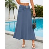 image:imageZESICA Fall High Waist ALine Knit Maxi Skirts for WomenGrey Blue