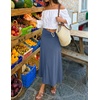 image:imageZESICA Fall High Waist ALine Knit Maxi Skirts for WomenGrey Blue