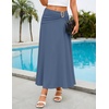 image:imageZESICA Fall High Waist ALine Knit Maxi Skirts for WomenGrey Blue
