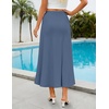 image:imageZESICA Fall High Waist ALine Knit Maxi Skirts for WomenGrey Blue