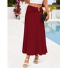 image:imageZESICA Fall High Waist ALine Knit Maxi Skirts for WomenWine