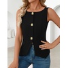 image:imageZESICA Vest Tops for Women Summer Sleeveless Button Suit VestBlack