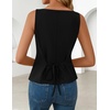 image:imageZESICA Vest Tops for Women Summer Sleeveless Button Suit VestBlack