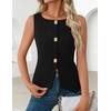 image:imageZESICA Vest Tops for Women Summer Sleeveless Button Suit VestBlack