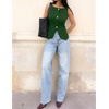 image:imageZESICA Vest Tops for Women Summer Sleeveless Button Suit VestGreen