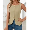 image:imageZESICA Vest Tops for Women Summer Sleeveless Button Suit VestKhaki