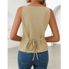 image:imageZESICA Vest Tops for Women Summer Sleeveless Button Suit VestKhaki