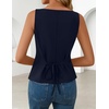 image:imageZESICA Vest Tops for Women Summer Sleeveless Button Suit VestNavy