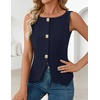 image:imageZESICA Vest Tops for Women Summer Sleeveless Button Suit VestNavy