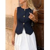 image:imageZESICA Vest Tops for Women Summer Sleeveless Button Suit VestNavy