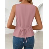image:imageZESICA Vest Tops for Women Summer Sleeveless Button Suit VestPink