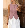image:imageZESICA Vest Tops for Women Summer Sleeveless Button Suit VestPink