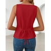 image:imageZESICA Vest Tops for Women Summer Sleeveless Button Suit VestRed