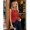 image:imageZESICA Vest Tops for Women Summer Sleeveless Button Suit VestRed