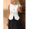 image:imageZESICA Vest Tops for Women Summer Sleeveless Button Suit VestWhite