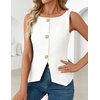 image:imageZESICA Vest Tops for Women Summer Sleeveless Button Suit VestWhite