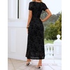 image:imageZESICA Women Summer 2026 Floral Short Sleeve Bodycon Mesh Maxi Formal DressBlack
