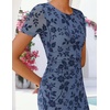 image:imageZESICA Women Summer 2026 Floral Short Sleeve Bodycon Mesh Maxi Formal DressDustyblue