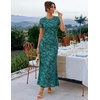 image:imageZESICA Women Summer 2026 Floral Short Sleeve Bodycon Mesh Maxi Formal DressGeometric