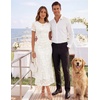 image:imageZESICA Women Summer 2026 Floral Short Sleeve Bodycon Mesh Maxi Formal DressWhite