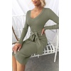 image:imageZESICA Womens 2026 Fall Long Sleeve Bodycon Midi Sweater DressArmygreen