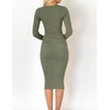 image:imageZESICA Womens 2026 Fall Long Sleeve Bodycon Midi Sweater DressArmygreen