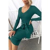 image:imageZESICA Womens 2026 Fall Long Sleeve Bodycon Midi Sweater DressDarkgreen