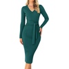 image:imageZESICA Womens 2026 Fall Long Sleeve Bodycon Midi Sweater DressDarkgreen