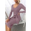 image:imageZESICA Womens 2026 Fall Long Sleeve Bodycon Midi Sweater DressDarkviolet